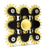 Edler Fidget Spinner 9 Zahnräder aus Metall lange Drehzeit bis 5 min + Metallbox Hand Toy Finger Spielzeug (schwarz)